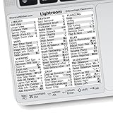 Synerlogic (2pcs) for Adobe Lightroom Quick Reference Keyboard Shortcut Sticker for Any MacBook or Windows PC (White)