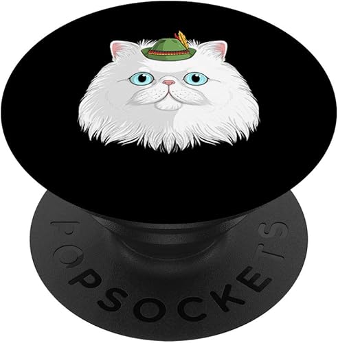 Persian Cat Oktoberfest - Gorro de Oktoberfest alemán bávaro alpino, regalo PopSockets agarre y soporte para teléfonos y tabletas, Negro