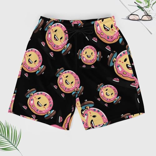 Weightlifing Workout Gym Donut Mens Swim Trunks Quick Dry Beach Board Shorts with Pockets4