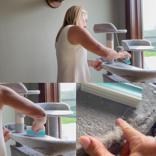 Image of 4IN1 Pet Hair Remover, Dog /Cat Fur Removal Tool - Design to Uproot and Clean Embedded Pets Hair in Carpet, Couchs, Cat Trees, Portable Fur Cleaning for Car Interior During Travel with Your pet, Pro
