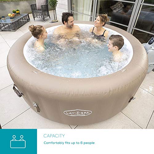 Lay-Z-Spa Palm Springs Hot Tub, 140 Inflatable Spa with Freeze Shield Technology, Beige, 4-6 Person Lay-Z-Spa Palm Springs Hot Tub, 140 Inflatable Spa with Freeze Shield Technology, Beige, 4-6 Person