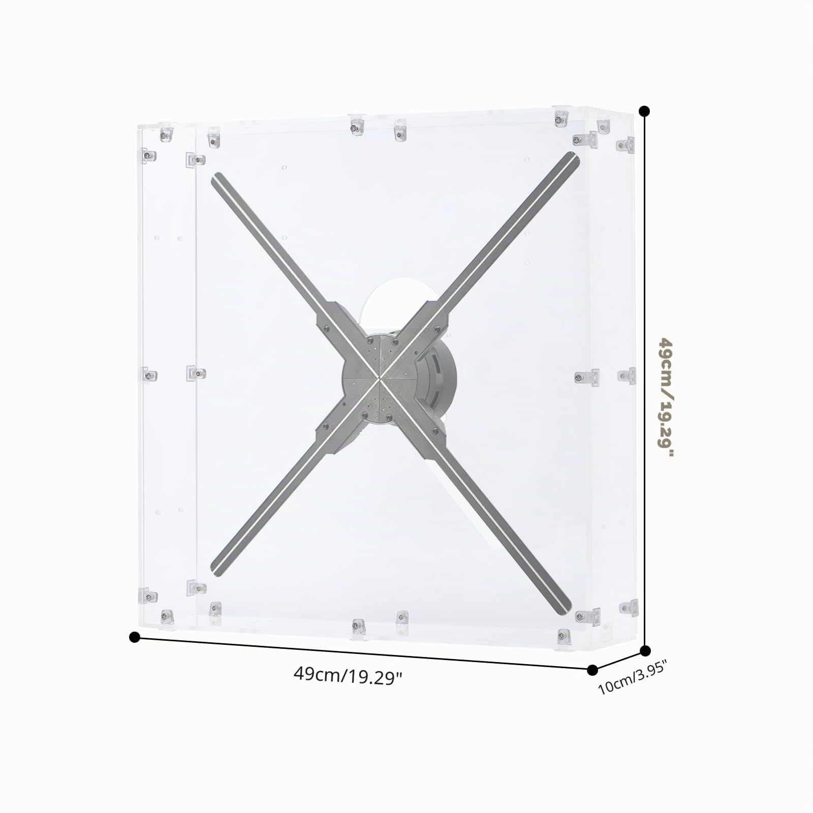 Missyou 3DHologramFan Abdeckung für 46 cm für Sammlerstücke, Montieren Sie transparente Acrylbox, alternatives Glasgehäuse für 3DHologrammFan oder holografische Projektion (für 18,1 Zoll und darunter)