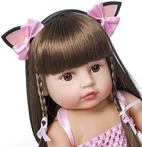 Miniatura 2 de Pinky Lovely - Muñecas de bebé recién nacidas de 22 pulgadas y 21.7 in, de cuerpo completo, de vinilo de cuerpo completo, aspecto realista, de pelo