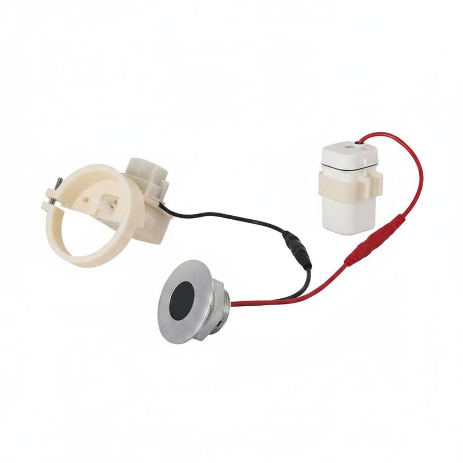 Hands Free Motion Sensor Toilet Flusher High Sensitivity Smart Toilet Flush Single-Unit Automatic Flush Controller Water Saving for Restroom, Chrome Round 3-pc-image-8