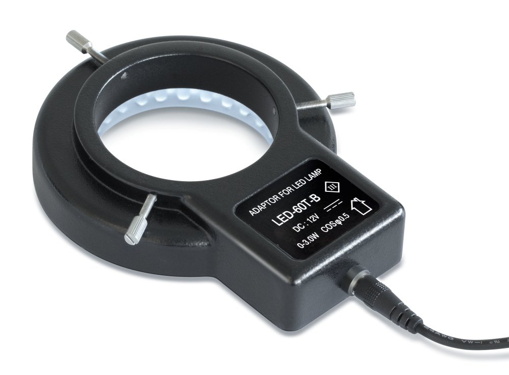 Ringbeleuchtung [Kern OZB-A4571] für höchste Flexibilität in der Stereomikroskopie, Beleuchtungsstärke: 3W LED, Farbtemperatur: 7000-11000 K, Dimmbar, Innendurchmesser: 60 mm