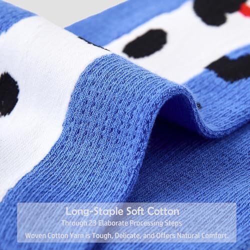 Image of Girls' Lightweight Thin Mesh Cartoon Ankle Socks - Fun Prints, Colorful Breathable Design with Snug Comfort Fit (3 Pairs, Long Dog)
