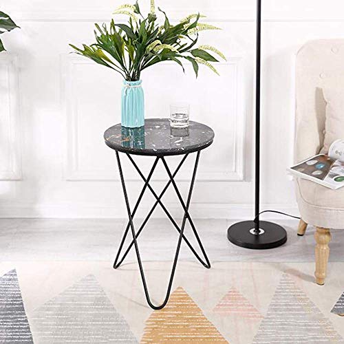 YueQiSong Marble Living Room Sofa Side Table Nordic Wrought Iron Side
