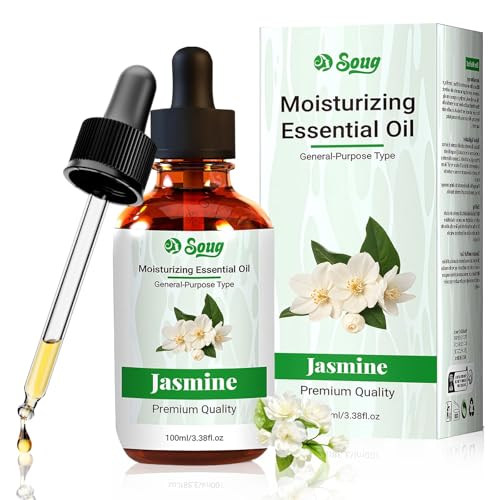 100ml Aceite Esencial de Jazmín,Aceite Esencial para Belleza,Para Masaje,Baño,Cuidado del Cabello y la Piel,Nutrir la Piel