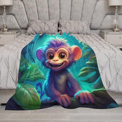 Couverture singe 180x200cm lavable en machine pour lit et canapé - 8