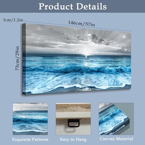 Tableau decoration murale grand format moderne coucher de soleil mer - 4