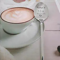 Presentes de aniversário e Natal da avó para netos, netos, colher de chá da avó para avó, dia das mães, presente de chá para amantes de chá, avó, nana, colheres de chá de aço inoxidável