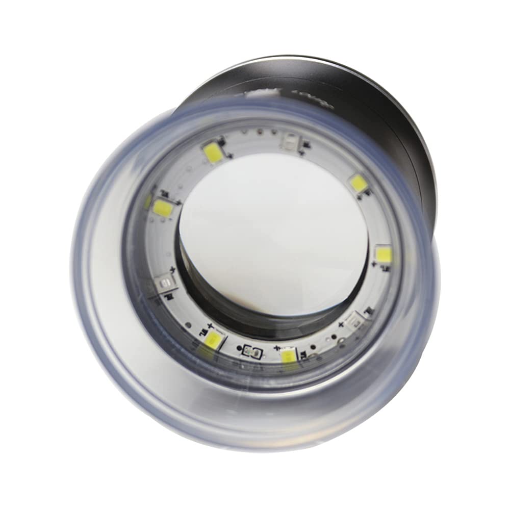 Irfora 30-fache LED-Skalenlupe, beleuchtete Lupe mit 6 weißen, 3 -Lichtern, wiederaufladbare Lupe, austauschbare Fadenkreuzskala für PCB, Schmuck, Münzen, Stempel, antike Textilmalerei, mit