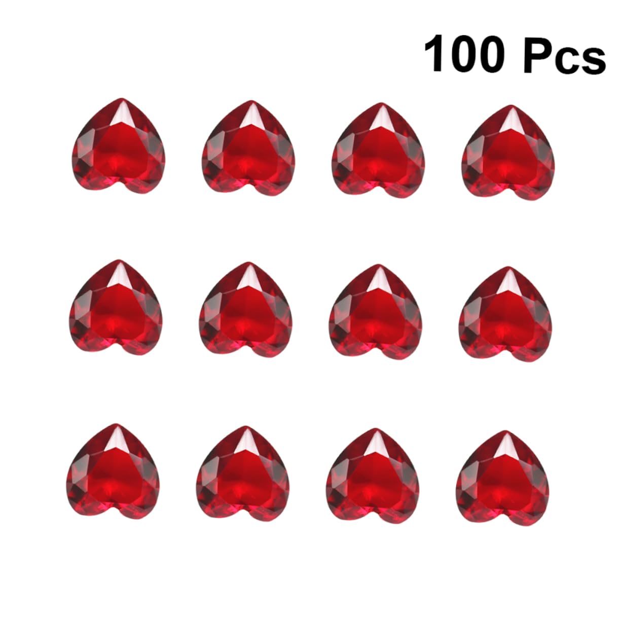 10pcs Heart Charm Heart Shaped Glass Heart Ornament red Heart gem Glass vases Rose Heart Stone Wedding Table Centerpiece Diamond Confetti Ornaments red Fake Filling Heart Beads