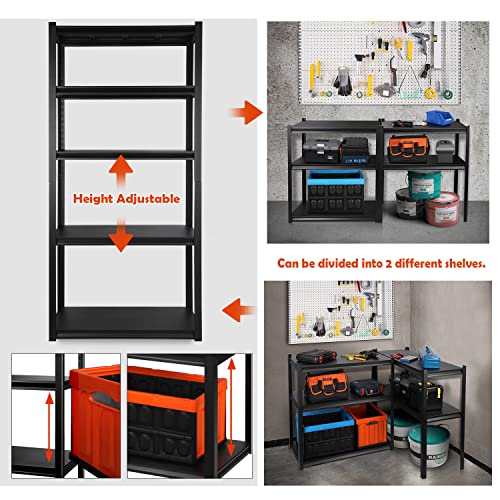 Pachira E-Commerce 72" Garage Shelving Heavy Duty, 5-Tier Metal Storage Shelves Adjustable Kitchen Shelf, Living Room Bookcases, 31.5" W X 16.5" D X 72" H #TOP5