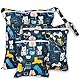 Rinfency 3 Stück Wetbag Groß Kindergarten für Baby Personalisiert Nappy Bag, Lässig Nasstasche Wechselwäsche Schwimmsachen wasserdichte Windeltasche, Klein Bikini Wet Bag Schwimmen Set (Katze)
