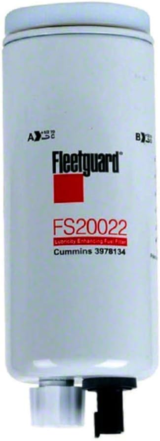 Fleetguard FS20022 Fuel Water Separator Spin On, Strata Pore Media, 9.74 In. Height