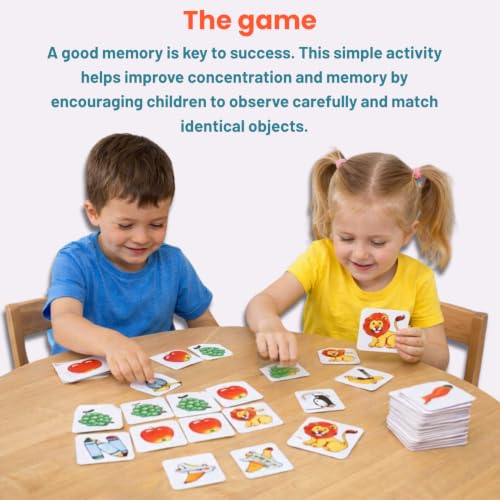 Image of Creative's Match N Learn Matching Game for Kids Age 3+ | Memory & Observation Card Game | Preschool Educational Learning Toy | 62 Picture Matching Cards