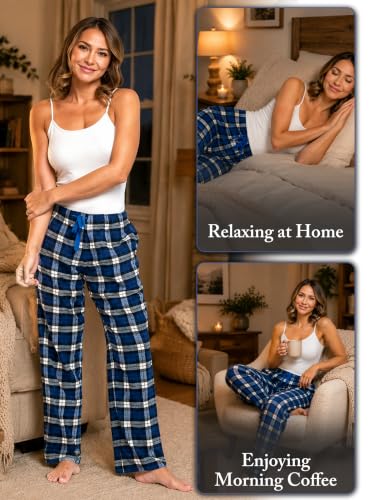 Image of Ashford & Brooks Women's Super Soft Flannel Plaid Pajama Sleep Pants
