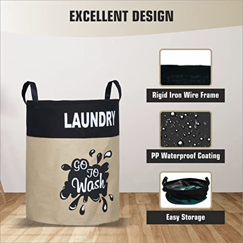 Image of 45 L Canvas Laundry Basket for Clothes & Toys (Go to Wash)