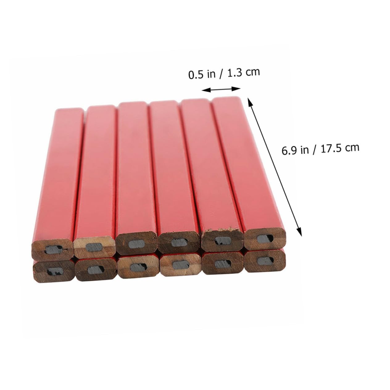72 Crayons Plats Octogonaux en Bois Naturel pour Charpentier, Marqueurs de Chantier Solide, Lot de 72 Pièces pour Travail du Bois et Construction Professionnelle