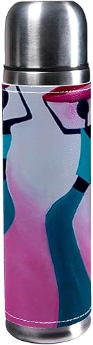 Botella de agua aislada, termo para bebidas calientes, estilo étnico, para mujer, termo de café de acero inoxidable