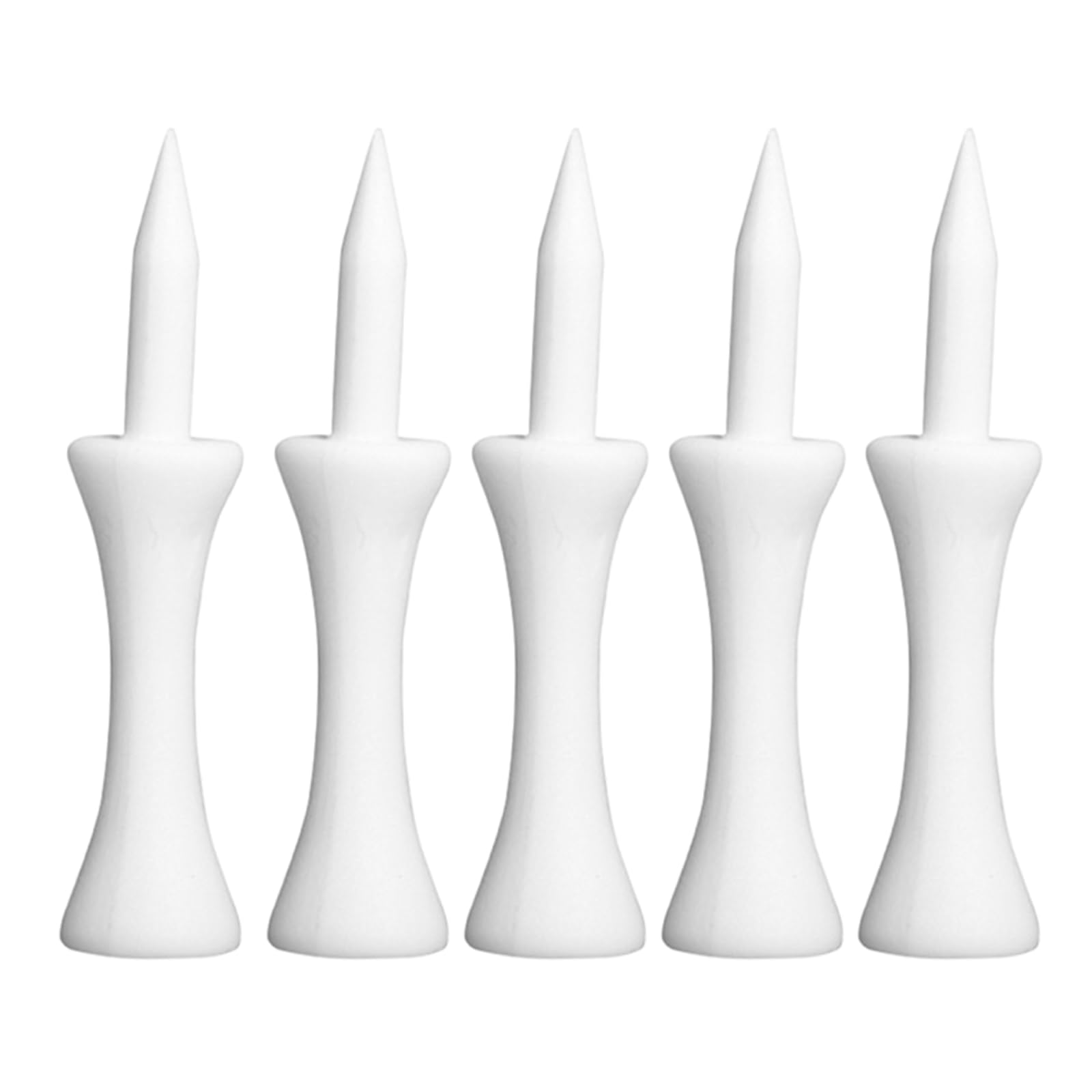 White Golf Tees 51mm (5Pack) - Bright White Castle Golf Tees Plastic for Driving - Durable White Castle Tees Excellent for Driver Tees - Castle Tees Golf Accessories for Golf Gifts