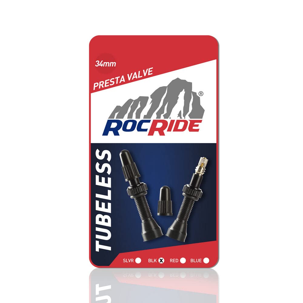 Tubeless Presta Valve Stems for Bike Tire Rims. Mountain and Road Bicycles. Black and Silver.