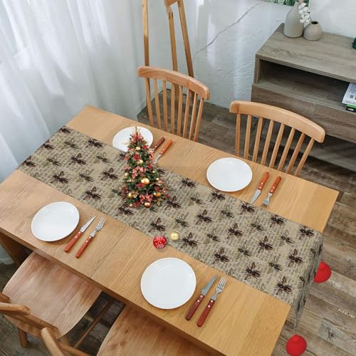 Chemin de table antidérapant marron or pour protéger et décorer la table - 8