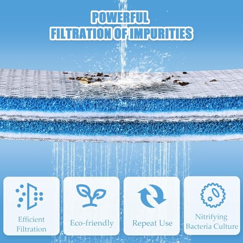 Image of Jainsons Pet Products Aquarium Filter Media, High Density Honeycomb Grid 8-Layer Filter Pads For Fish Tank Filter Reusable Filter Cotton Sponge Pad Accessories For Fish Tank Pond (50 *40*2 Cm 1PCS)