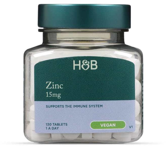 Holland and Barrett Zinc 15mg Vegan 120 Tablets