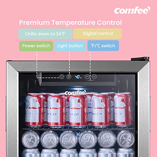 Comfee CRV48S3AST Beverage Cooler, 48 Cans Beverage Refrigerator, Digital Temperature Control thumb #2