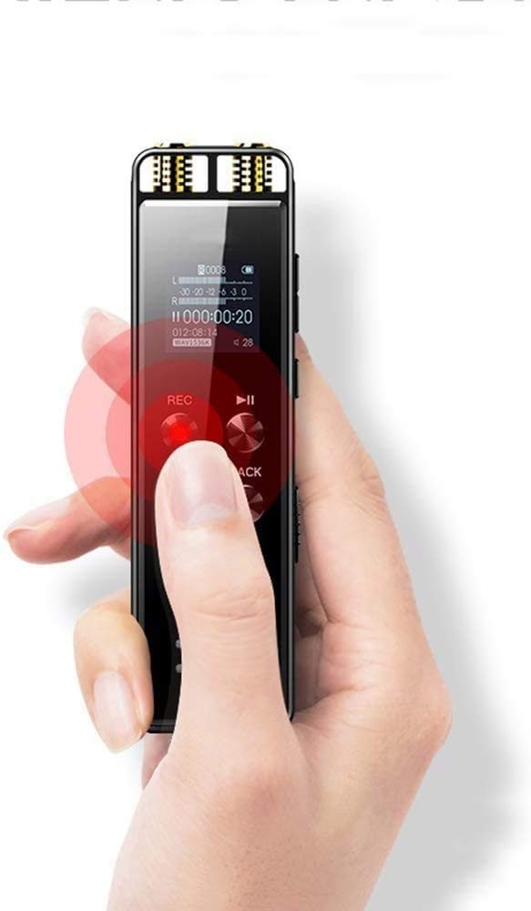 Cyfrowy dyktafon głosowy, rejestrator aktywowany głosem na wykłady/spotkania/klasy, 1536 kbps stereo HD urządzenie do nagrywania audio z dwoma mikrofonami