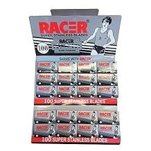 Racer Super Stainless Double Edge Safety Razor Blades, 100 blades 20x5
