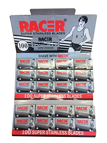 Racer Super Stainless Double Edge Safety Razor Blades, 100 blades (20x5)