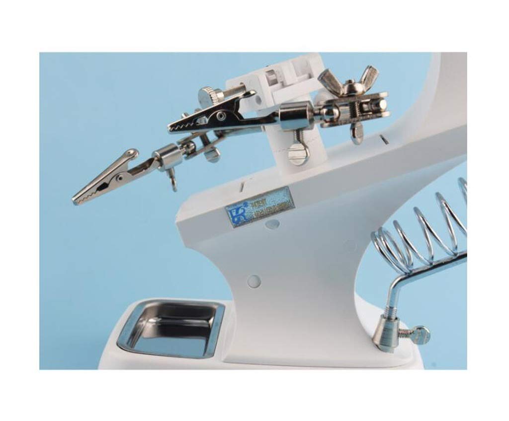 Lupa de Escritorio LED, Lupa de sobremesa con luz LED Manos Libres, Doble Lente 3X/4.5X con Clip metálico, Estante Ajustable para Lectura, Pasatiempos, Manualidades y Mes