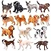 14 Figurine di Cani Decorazioni per Torte di Cani Mini Figure di Animali Realistici Dettagliati Statuine di Cuccioli Dipinte a Mano Giocattolo di Animali di Plastica per Natale Compleanno
