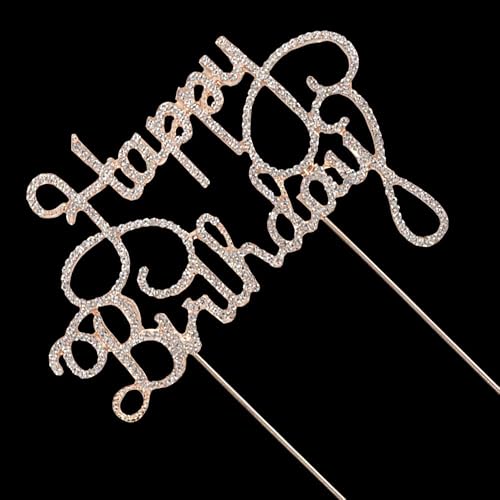 Decoración dorada para tartas de feliz cumpleaños accesorios divertidos para decoraciones de fiesta de cumpleaños de 10 20 30 40 y 50