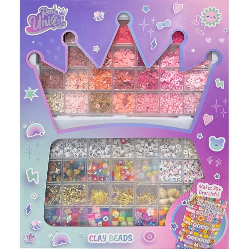Perles d'argile Real UniQ 30517 : kit complet pour création de bijoux DIY créatifs