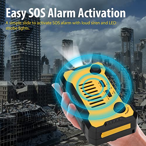 Megatek Noaa Emergency Weather Radio With 5000Mah Phone Charger, Hand-Crank/Solar/Battery Powered Survival Radio With Am/Fm, Sos Alarm, Flashlight & Reading Light, Usb-C Rechargeable [2022-New] #TOP2