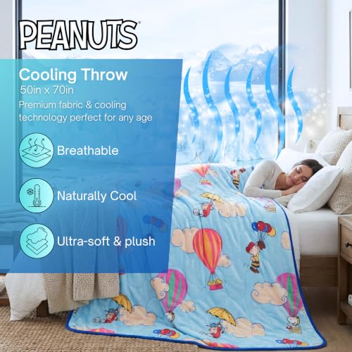 Peanuts® Snoopy Cooling Throw Blanket for Hot Sleepers, 50 x 70 Inch Lightweight All-Season Throw, Soft Breathable Cooling Fabric for Couch, Bed, (Officially Licensed Product) by Franco Calm by Franco - Used condition - Image 2