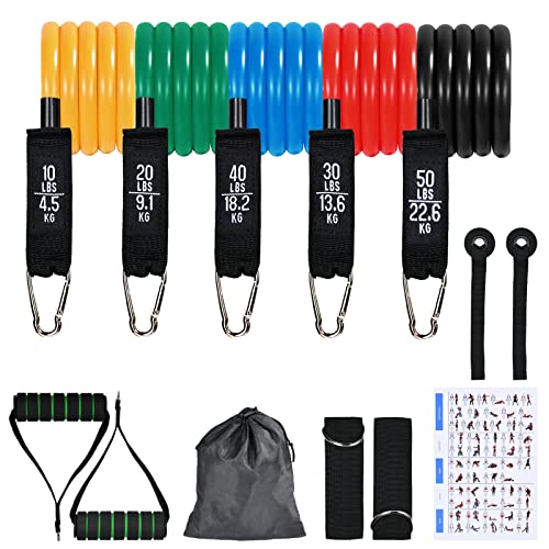 Lot de 12 bandes de résistance de 150 lbs - Bandes de résistance - Bandes d'entraînement - Bandes de gymnastique - Pour la musculation et le fitness Cover
