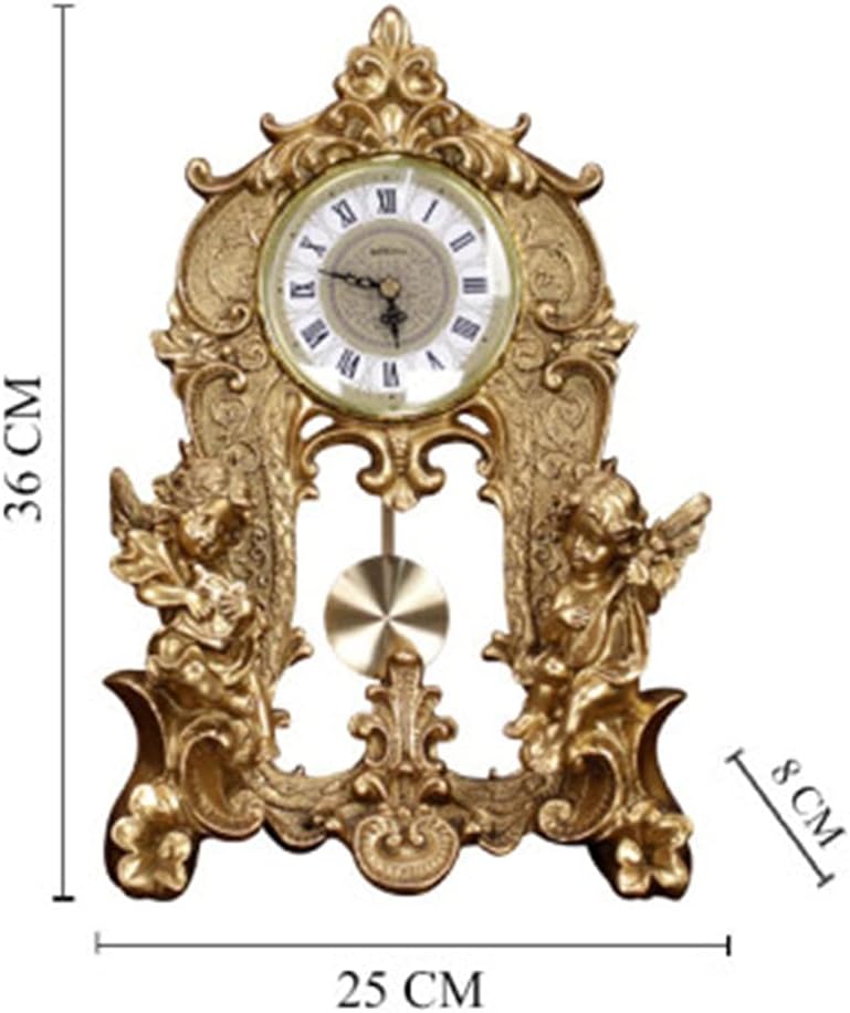 Home Decoration Angel Oendulum Clock Living Room Fireplace Luxury Retro Wine Cabinet Porch TV Cabinet Furnishings (Color : B Size : One Size) (B One Size)