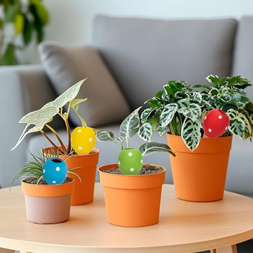 AquaLume Terracotta Watering Spikes Set -Self Watering Planter Insert with 4 Pcs Automatic Plant Watering System for Indoor Potted Plants, Outdoor Garden, Vacation Plant Care Accessories