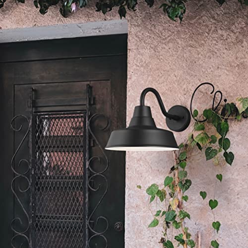 Sea Gull Lighting 8637401-12 Barn Light Outdoor Wall Sconce, 1-Light 75 Watts, Black, Medium One Light #TOP1