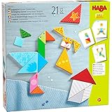 grimms legespiel fisch Die 21 geometrischen Lege-Steine aus Buchenholz (Quadrat: 3,5x3,5cm) sind farbenfroh bemalt, teilweise gemustert und manche haben Gesichter und Hände