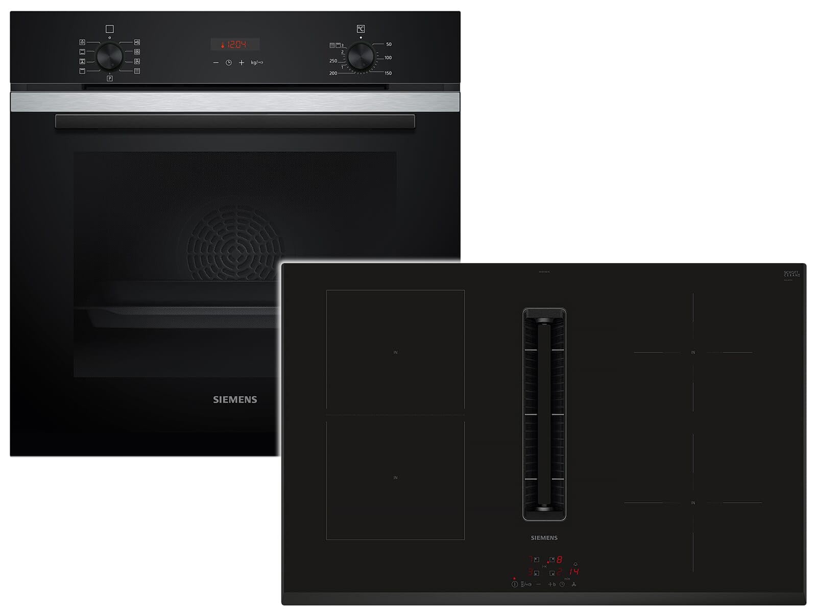 Siemens PQ314IV0SZ Set Pyrolyse Backofen Edelstahl HB273ABS3 + Induktionskochfeldabzug ED851BS16E