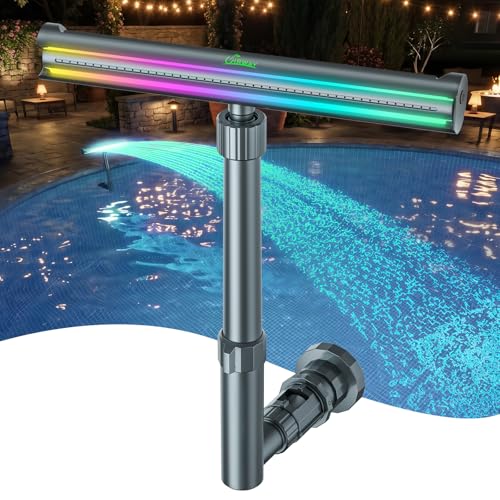 UIRWAY Solar Pool Fountain F5 Pro, Dual Light Strip 52 Ultra-Bright LEDs Unique Design, 10 Colors...