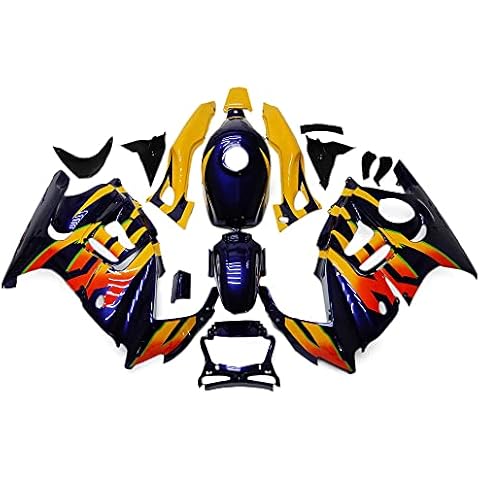 Injection Mold Full Fairings Kit for Honda CBR600 F3 1997 1998 CBR600F3 97 98 ABS Plastic Motorcycle Full Bodywork Dark Blue Orange Bodyframe Bodyframe Cowlings Cover