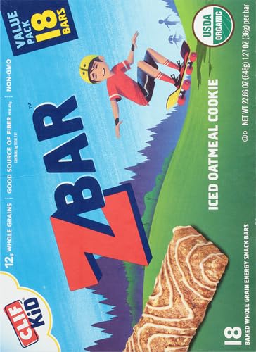 Image of Zbar - Iced Oatmeal Cookie - Soft-Baked Energy Snack Bars - Non-GMO - 12g Whole Grains - USDA Organic Granola Bars 18 Count (Pack of 4)