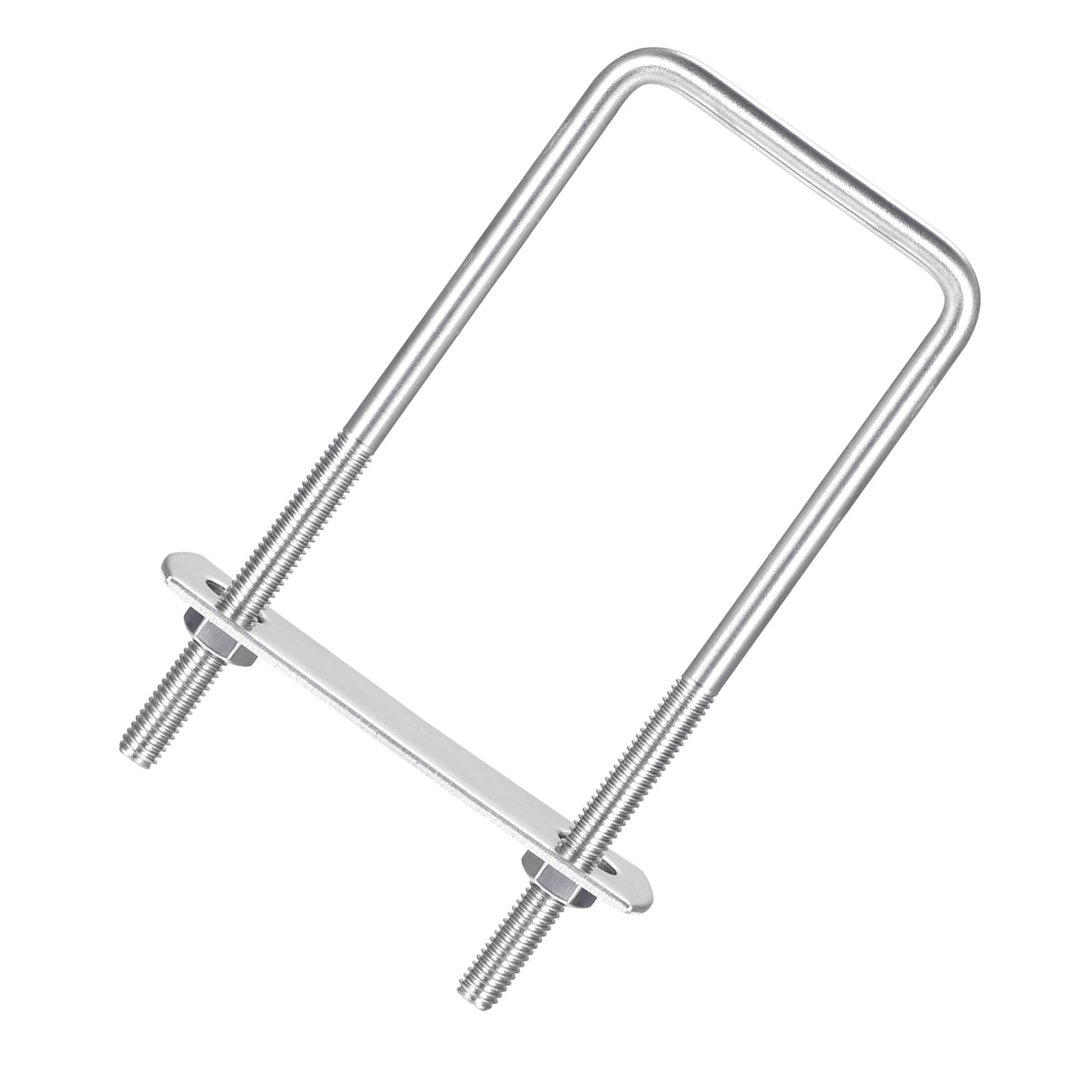 Unifizz Square U-Bolt,3 Set 304 Stainless Steel M6 U Bolts 50mm(2.01") Inner Width 120mm Length with Nuts and Frame Plate for Automobiles Boat Trailer